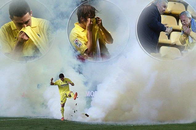 Gas Air Mata Hentikan Laga Celta Vigo - Villareal di El Madrigal